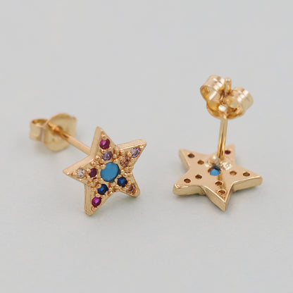 1pair 18K Gold Filled Star Earrings,Gold Earrings,Dainty Earrings