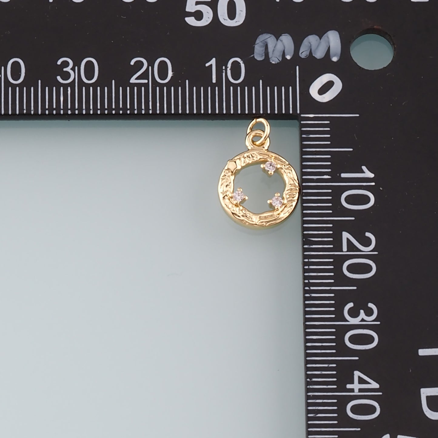 Gold Round Charms,18K Gold Filled Round Pendant,CZ Micro Pave Round Charm Bracelet Necklace for DIY Jewelry Making Supply