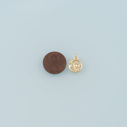 Gold Sun Charms,18K Gold Filled Moon Sun Pendant,Celestial Charm Bracelet Necklace for DIY Jewelry Making Supply
