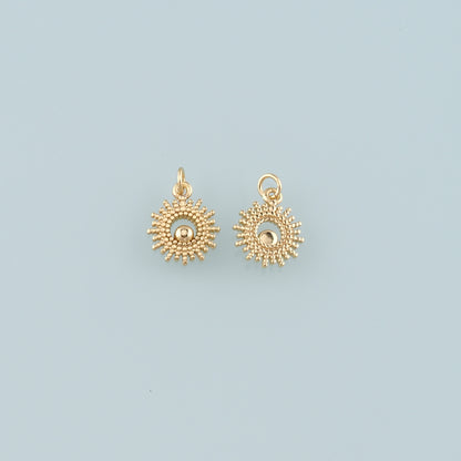 Gold Sun Charms,18K Gold Filled Sun Pendant,Celestial Charm Bracelet Necklace for DIY Jewelry Making Supply