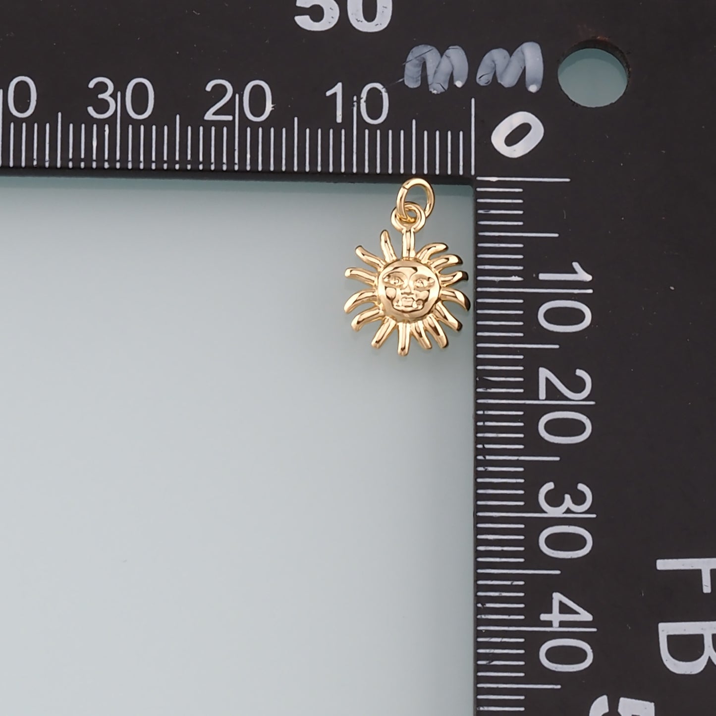 Gold Sun Charms,18K Gold Filled Sun Pendant,Celestial Charm Bracelet Necklace for DIY Jewelry Making Supply