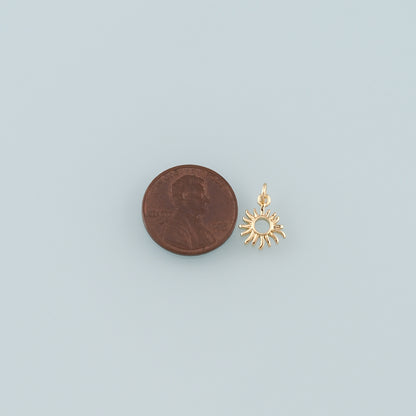 Gold Sun Charms,18K Gold Filled Sun Pendant,Celestial Charm Bracelet Necklace for DIY Jewelry Making Supply
