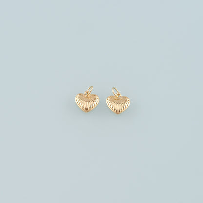 Gold Heart Charms,18K Gold Filled Heart Pendant,Dainty Heart Charm Bracelet Necklace for DIY Jewelry Making Supply