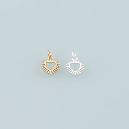 Gold Heart Charms,18K Gold Filled Heart Pendant,Dainty Heart Charm Bracelet Necklace for DIY Jewelry Making Supply
