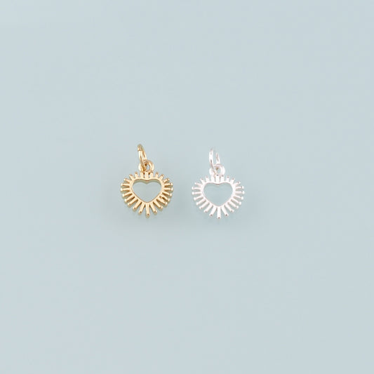 Gold Heart Charms,18K Gold Filled Heart Pendant,Dainty Heart Charm Bracelet Necklace for DIY Jewelry Making Supply