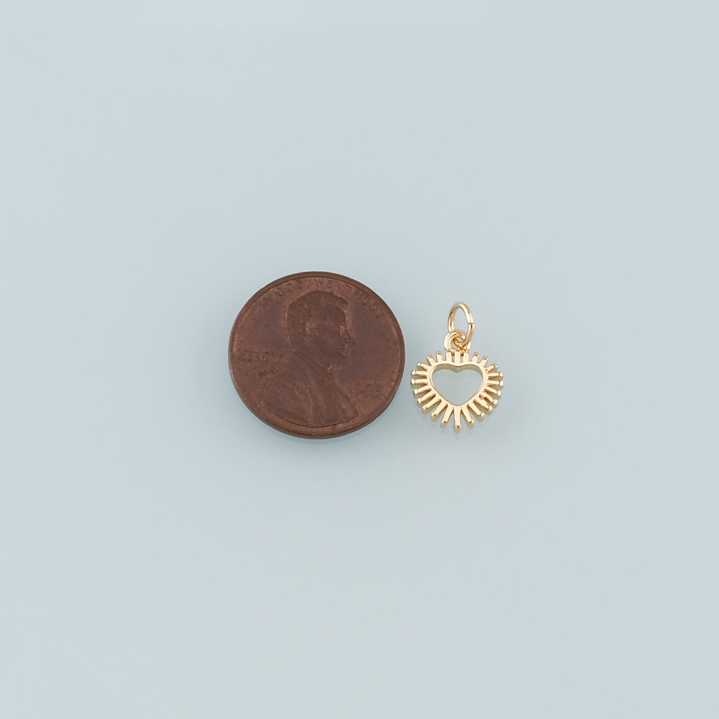 Gold Heart Charms,18K Gold Filled Heart Pendant,Dainty Heart Charm Bracelet Necklace for DIY Jewelry Making Supply