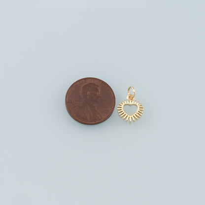 Gold Heart Charms,18K Gold Filled Heart Pendant,Dainty Heart Charm Bracelet Necklace for DIY Jewelry Making Supply