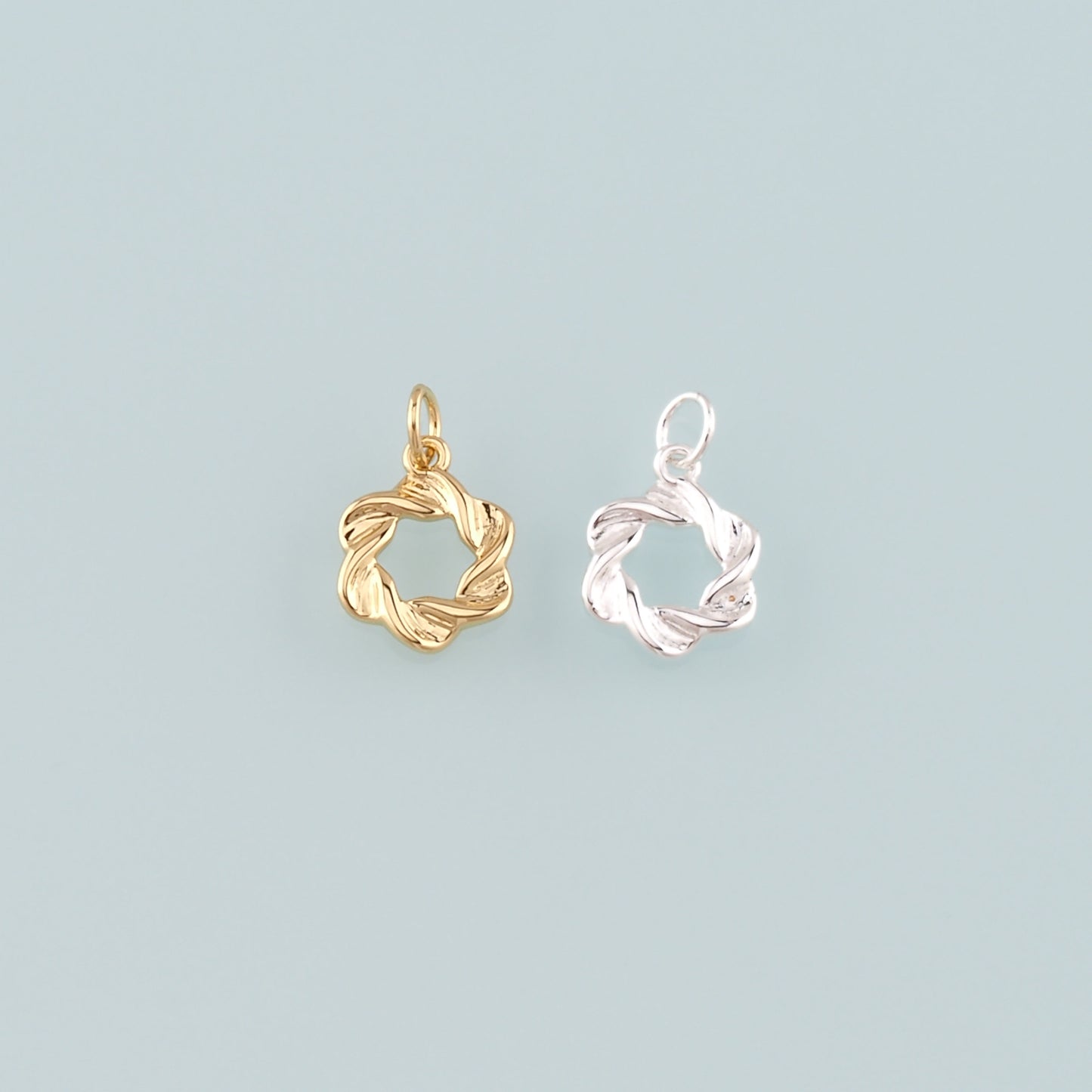 Gold Flower Charms,18K Gold Filled Flower Pendant,Dainty Flower Charm Bracelet Necklace for DIY Jewelry Making Supply