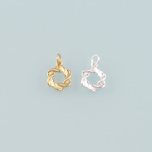 Gold Flower Charms,18K Gold Filled Flower Pendant,Dainty Flower Charm Bracelet Necklace for DIY Jewelry Making Supply