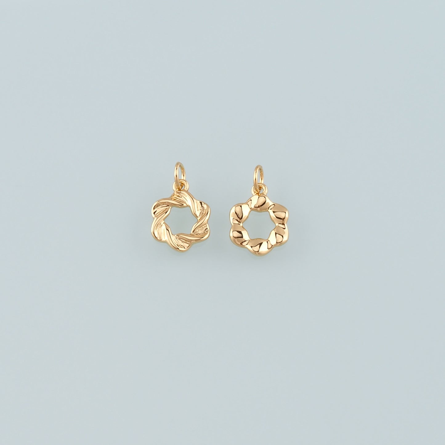 Gold Flower Charms,18K Gold Filled Flower Pendant,Dainty Flower Charm Bracelet Necklace for DIY Jewelry Making Supply