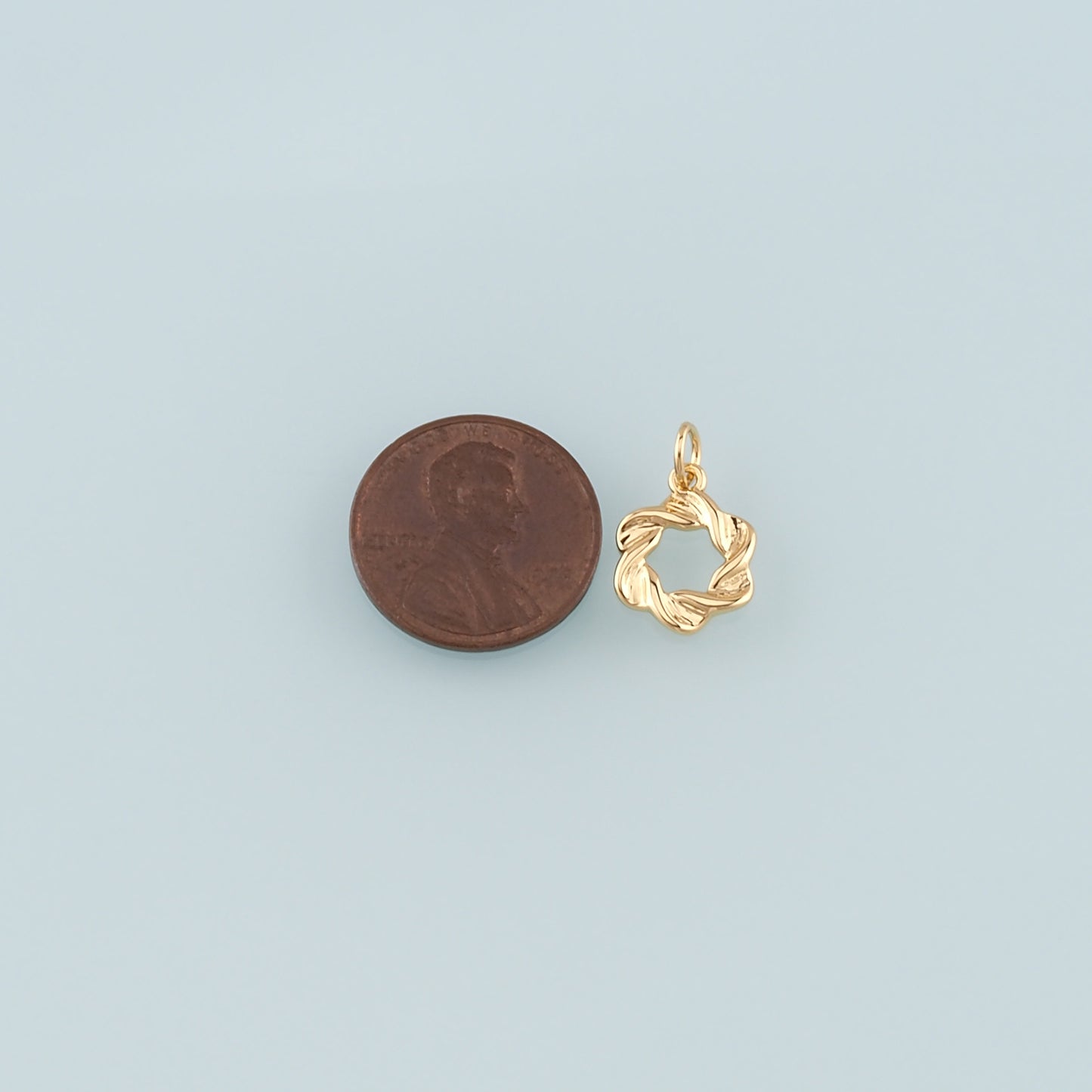 Gold Flower Charms,18K Gold Filled Flower Pendant,Dainty Flower Charm Bracelet Necklace for DIY Jewelry Making Supply