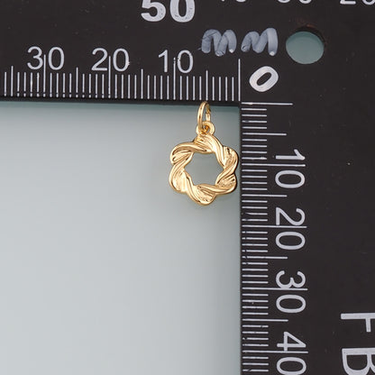 Gold Flower Charms,18K Gold Filled Flower Pendant,Dainty Flower Charm Bracelet Necklace for DIY Jewelry Making Supply