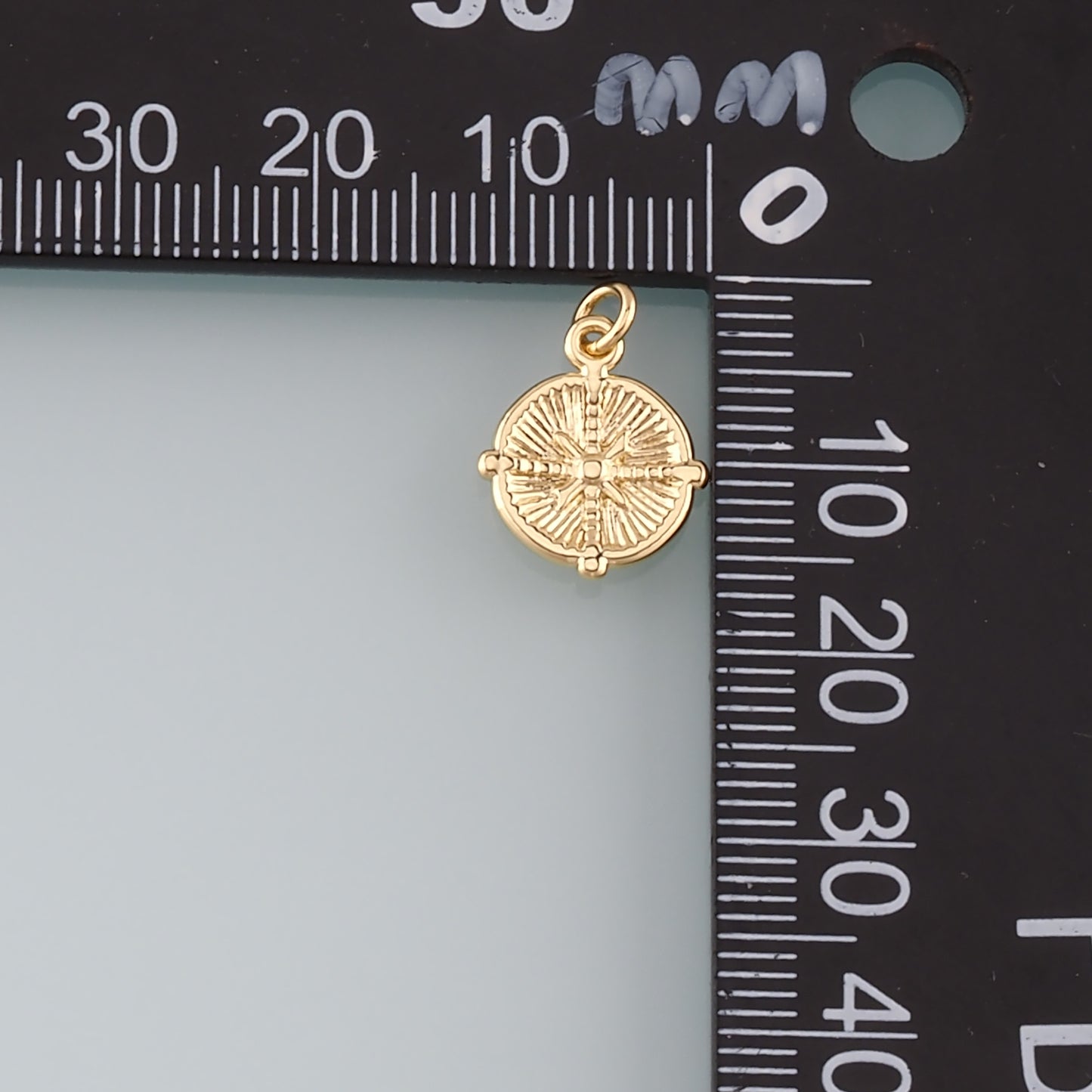 18K Gold Filled Compass Pendant,Compass Charm Bracelet Necklace for DIY Jewelry Making Supply