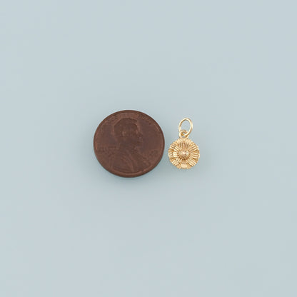 Gold Daisy Charms,18K Gold Filled Daisy Pendant,Sunflower Charm Bracelet Necklace for DIY Jewelry Making Supply