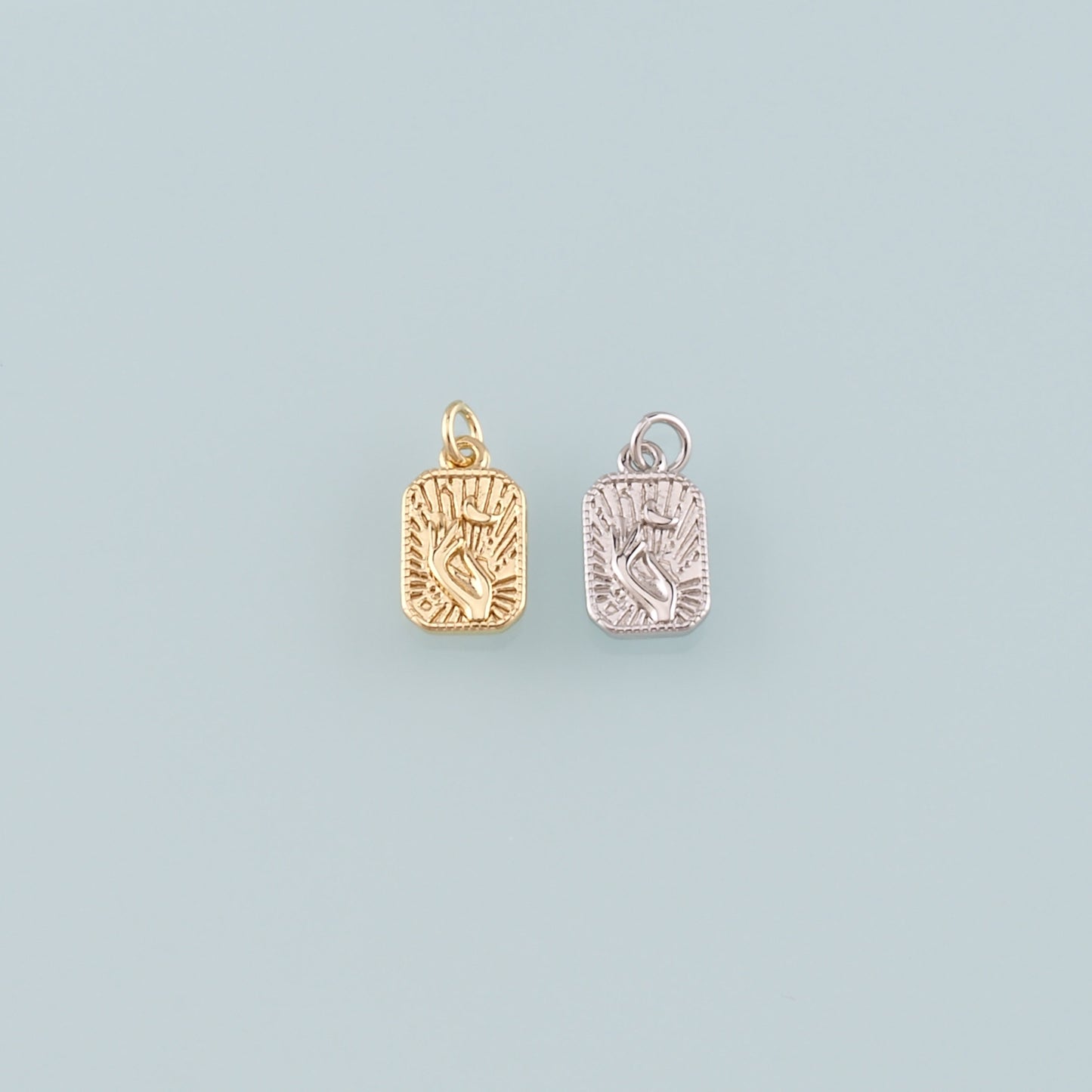 Gold Hand Charms,18K Gold Filled Gesture Pendant,Hand Charm Bracelet Necklace for DIY Jewelry Making Supply