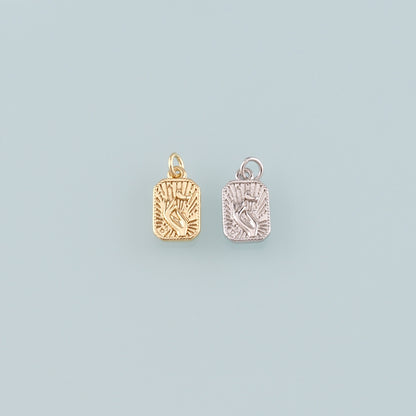 Gold Hand Charms,18K Gold Filled Gesture Pendant,Hand Charm Bracelet Necklace for DIY Jewelry Making Supply