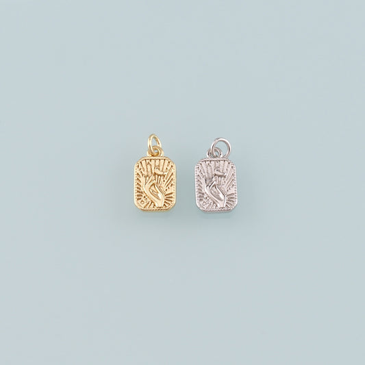 Gold Hand Charms,18K Gold Filled Gesture Pendant,Hand Charm Bracelet Necklace for DIY Jewelry Making Supply