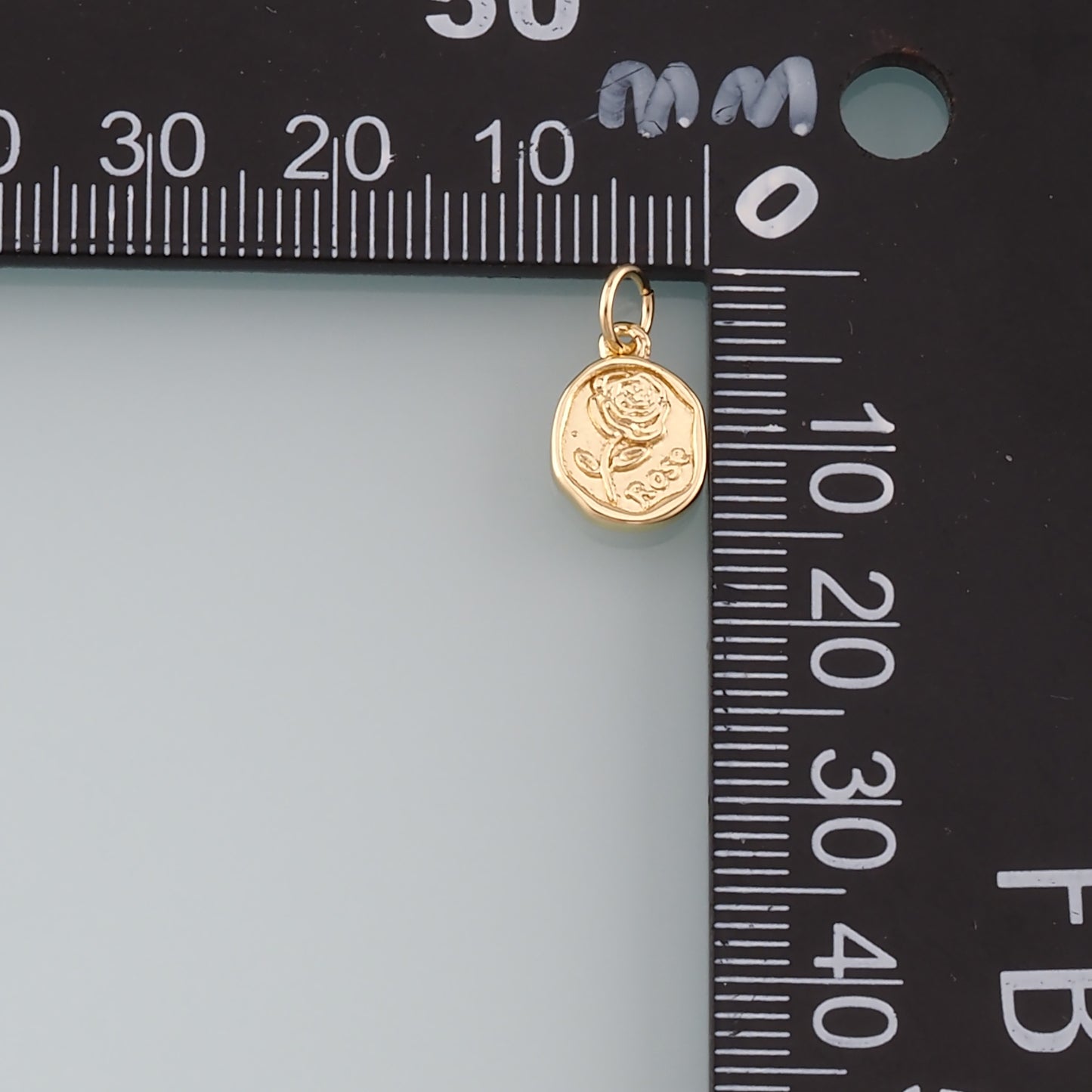 Gold Rose Charm,18K Gold Filled Rose Pendant,Flower Charm Bracelet Necklace for DIY Jewelry Making Supply
