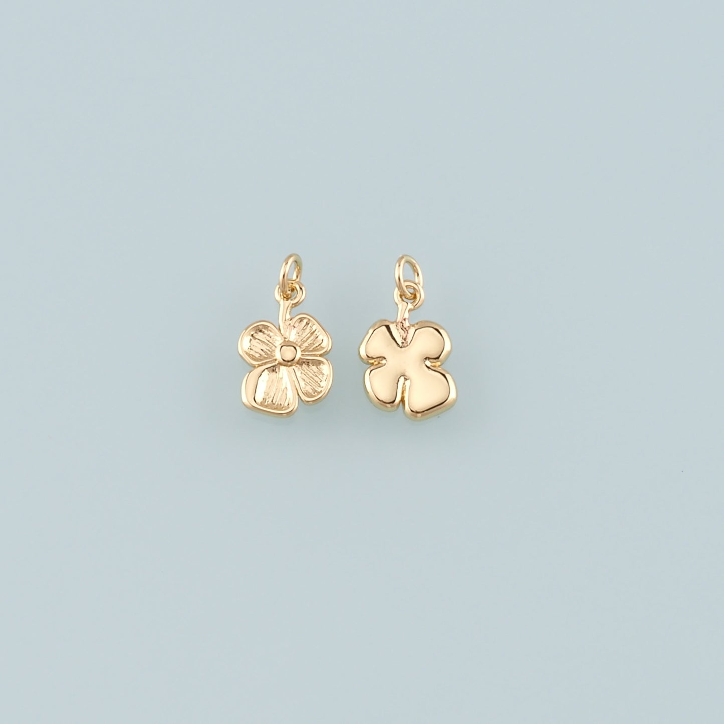 Gold Flower Charms,18K Gold Filled Flower Pendant,Flower Charm Bracelet Necklace for DIY Jewelry Making Supply