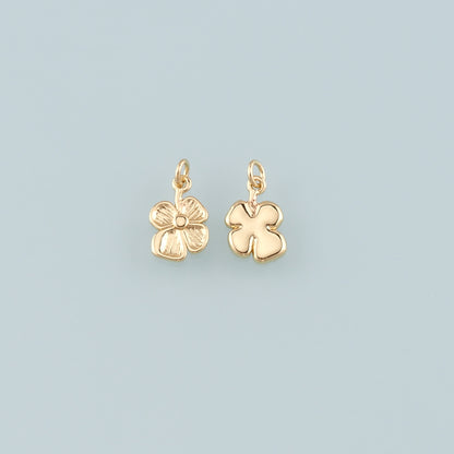 Gold Flower Charms,18K Gold Filled Flower Pendant,Flower Charm Bracelet Necklace for DIY Jewelry Making Supply