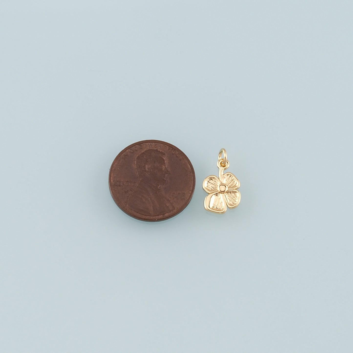Gold Flower Charms,18K Gold Filled Flower Pendant,Flower Charm Bracelet Necklace for DIY Jewelry Making Supply