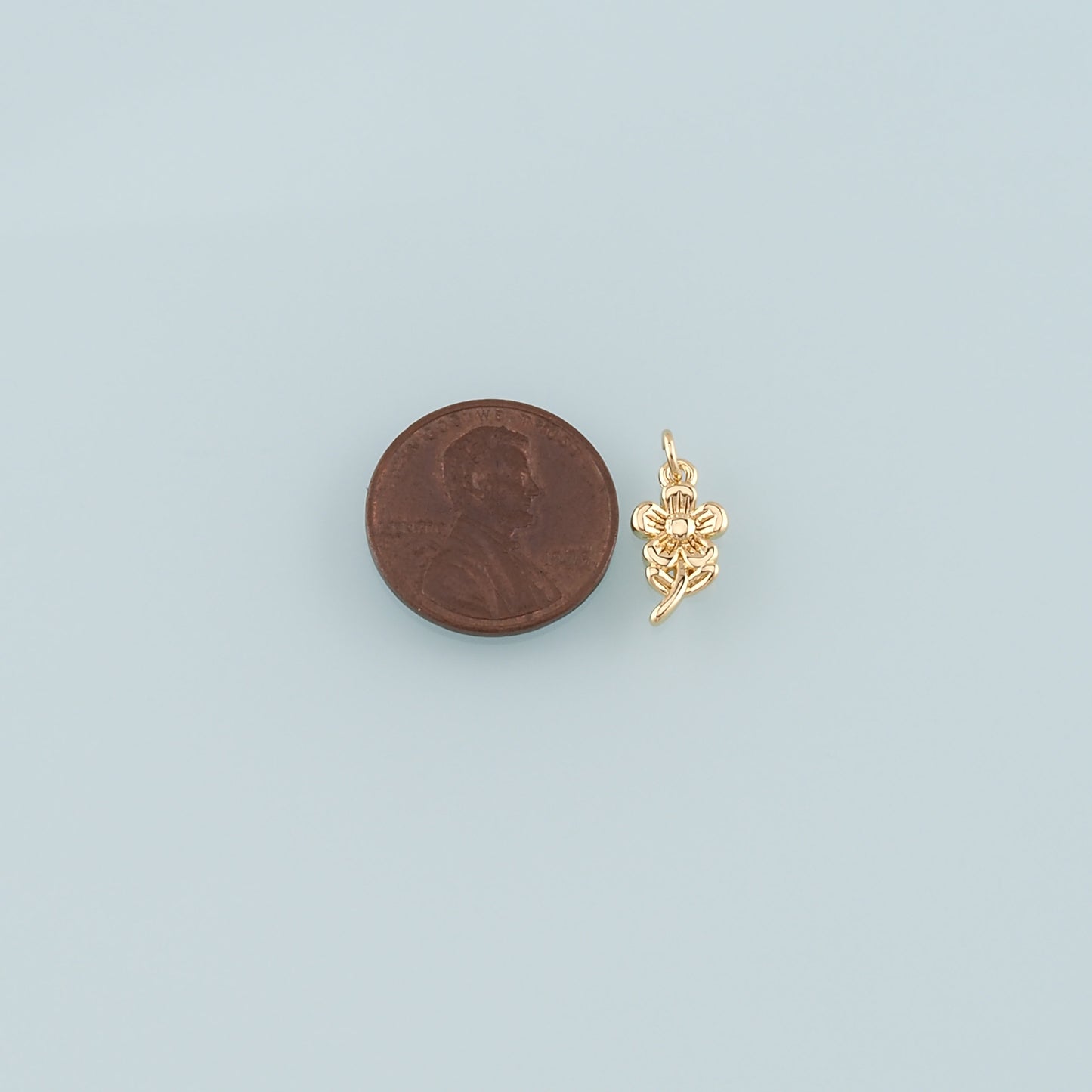 Gold Flower Charms,18K Gold Filled Flower Pendant,Flower Charm Bracelet Necklace for DIY Jewelry Making Supply