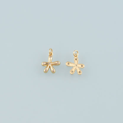Gold Flower Charms,18K Gold Filled Flower Pendant,Flower Charm Bracelet Necklace for DIY Jewelry Making Supply