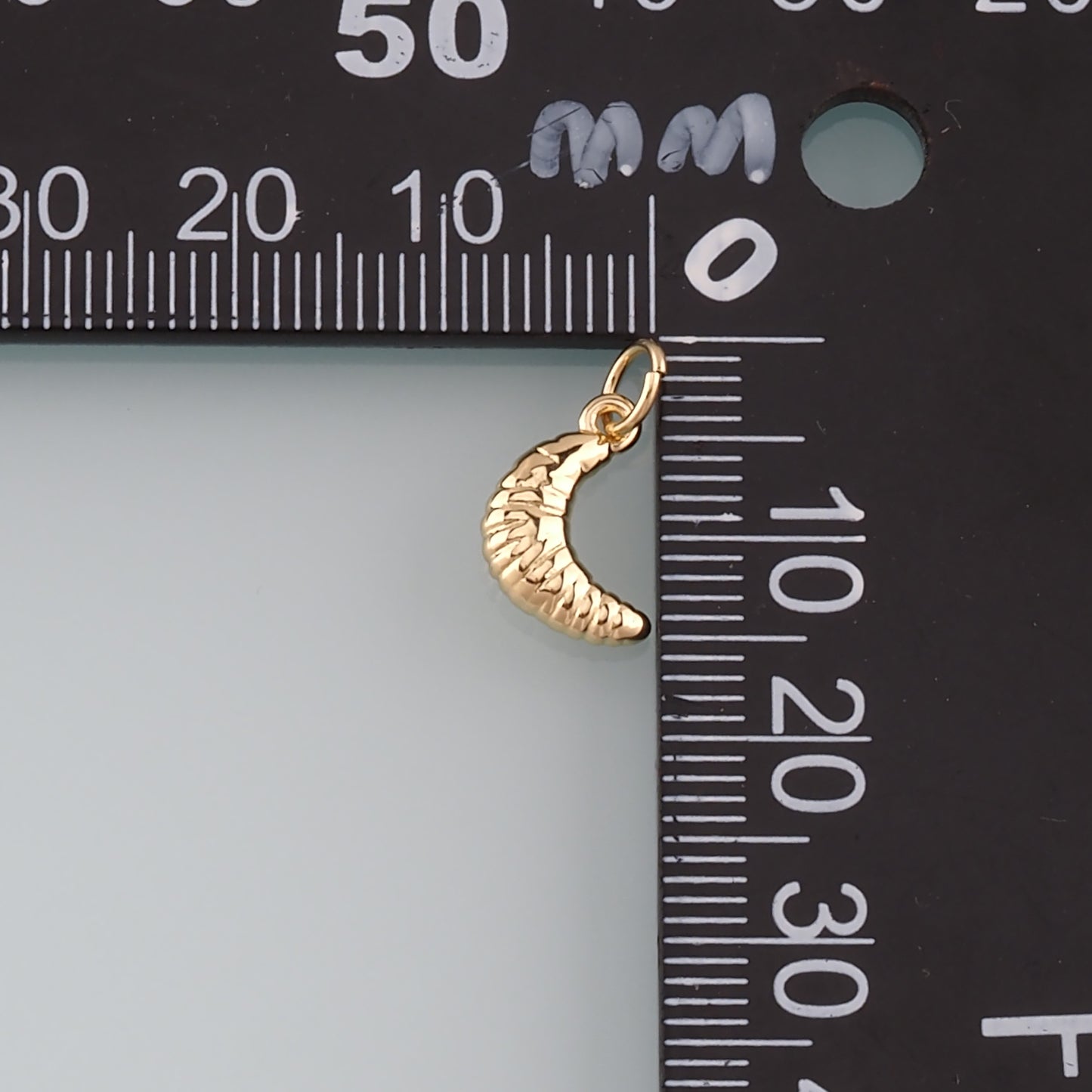 18K Gold Filled Croissant Pendant,Dainty Croissant Charm Bracelet Necklace for DIY Jewelry Making Supply