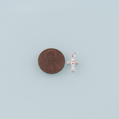 Gold Cross Charms,18K Gold Filled Cross Pendant,Religion Charm Bracelet Necklace for DIY Jewelry Making Supply