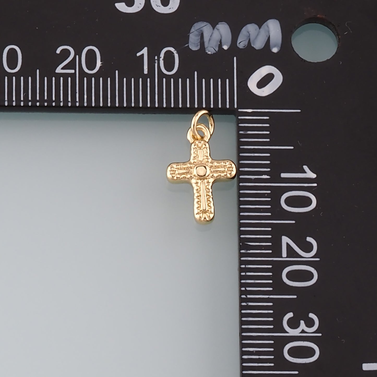 Gold Cross Charms,18K Gold Filled Cross Pendant,Religion Charm Bracelet Necklace for DIY Jewelry Making Supply