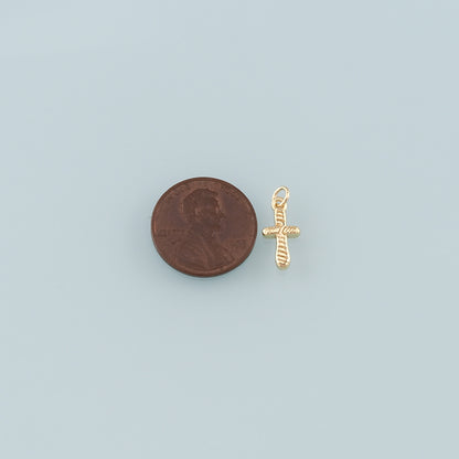 Gold Cross Charms,18K Gold Filled Cross Pendant,Religion Charm Bracelet Necklace for DIY Jewelry Making Supply