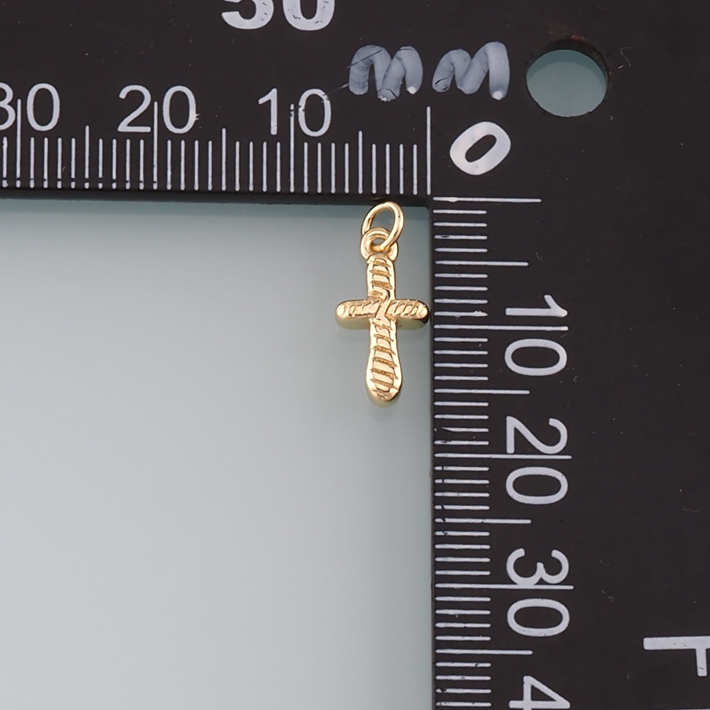 Gold Cross Charms,18K Gold Filled Cross Pendant,Religion Charm Bracelet Necklace for DIY Jewelry Making Supply