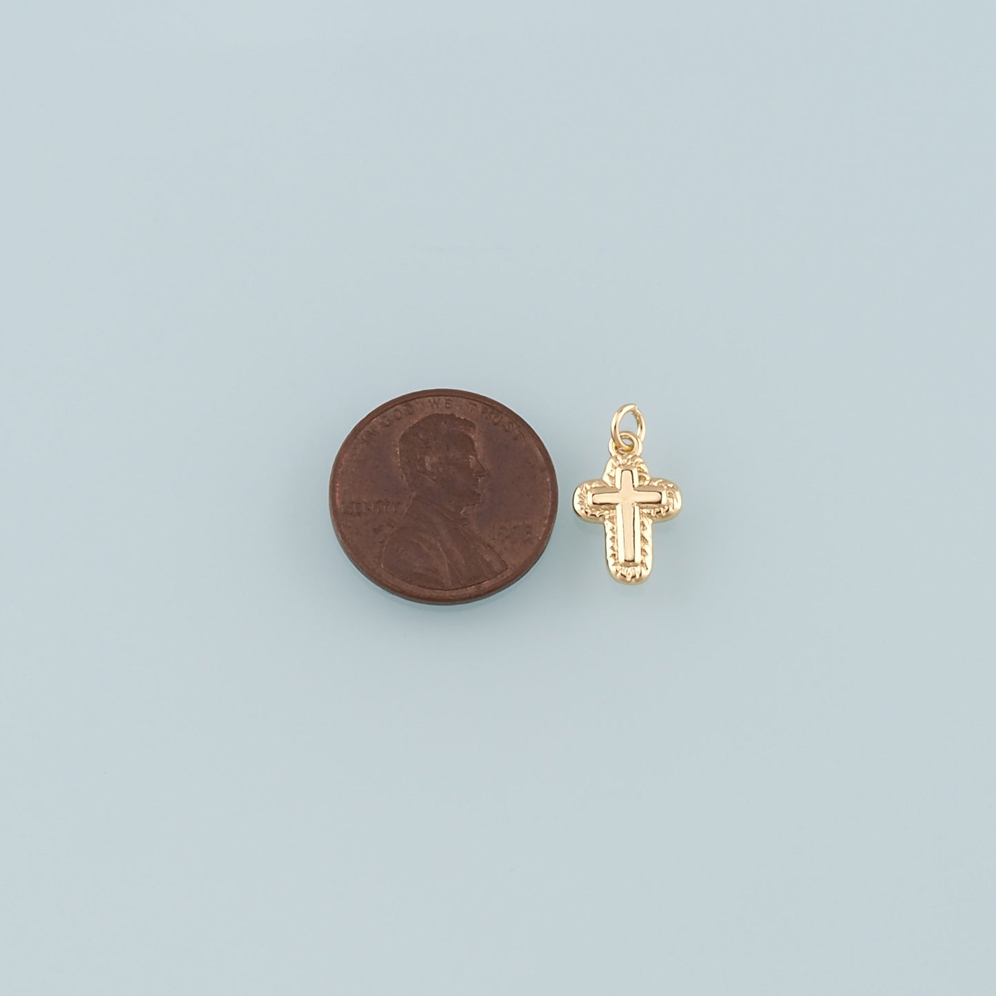 Gold Cross Charms,18K Gold Filled Cross Pendant,Religion Charm Bracelet Necklace for DIY Jewelry Making Supply