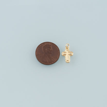 Gold Cross Charms,18K Gold Filled Cross Pendant,Religion Charm Bracelet Necklace for DIY Jewelry Making Supply