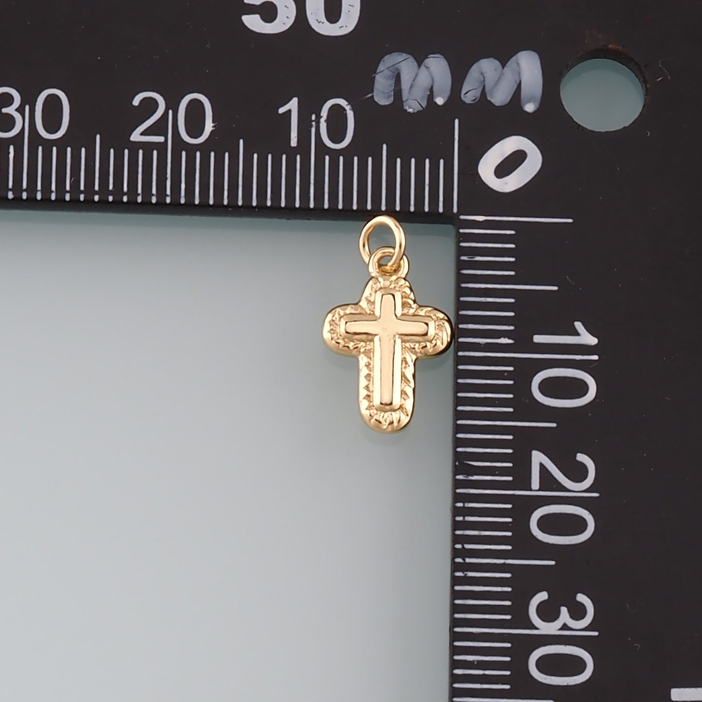 Gold Cross Charms,18K Gold Filled Cross Pendant,Religion Charm Bracelet Necklace for DIY Jewelry Making Supply