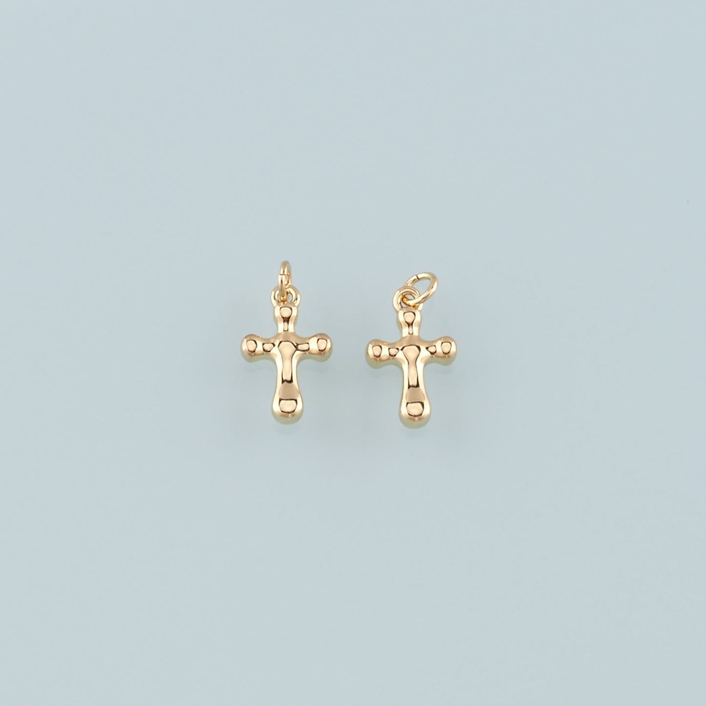 Gold Cross Charms,18K Gold Filled Cross Pendant,Religion Charm Bracelet Necklace for DIY Jewelry Making Supply