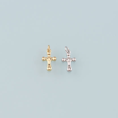 Gold Cross Charms,18K Gold Filled Cross Pendant,Religion Charm Bracelet Necklace for DIY Jewelry Making Supply