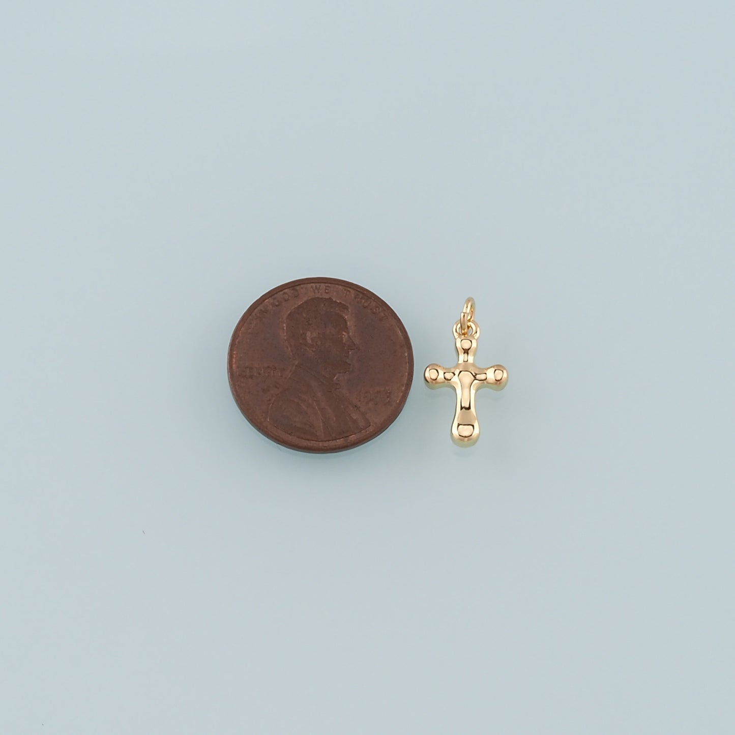 Gold Cross Charms,18K Gold Filled Cross Pendant,Religion Charm Bracelet Necklace for DIY Jewelry Making Supply