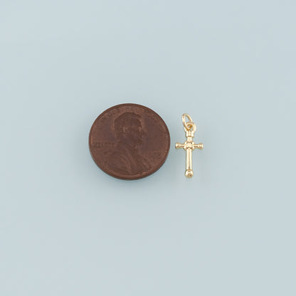Gold Cross Charms,18K Gold Filled Cross Pendant,Religion Charm Bracelet Necklace for DIY Jewelry Making Supply