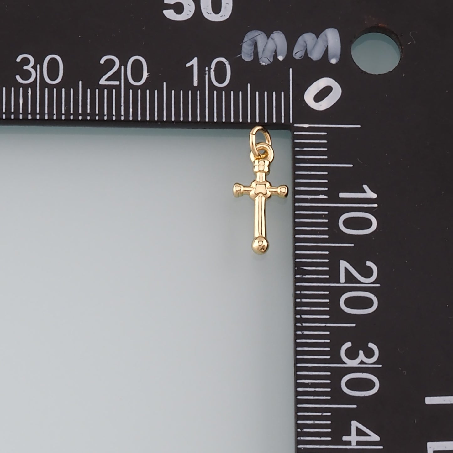 Gold Cross Charms,18K Gold Filled Cross Pendant,Religion Charm Bracelet Necklace for DIY Jewelry Making Supply