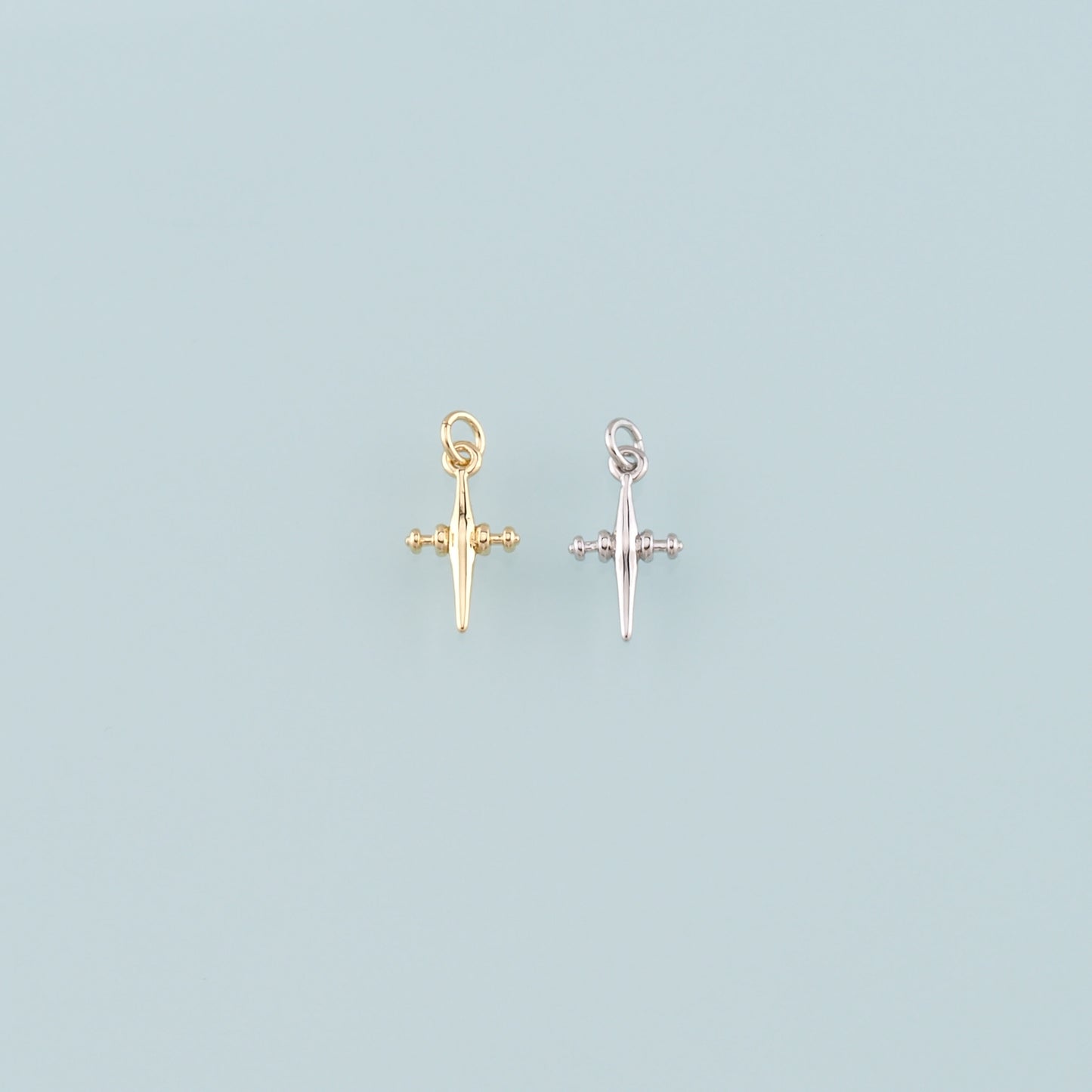 Gold Cross Charms,18K Gold Filled Cross Pendant,Religion Charm Bracelet Necklace for DIY Jewelry Making Supply