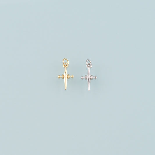Gold Cross Charms,18K Gold Filled Cross Pendant,Religion Charm Bracelet Necklace for DIY Jewelry Making Supply