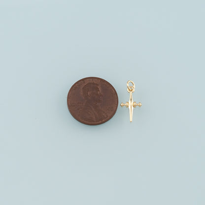 Gold Cross Charms,18K Gold Filled Cross Pendant,Religion Charm Bracelet Necklace for DIY Jewelry Making Supply
