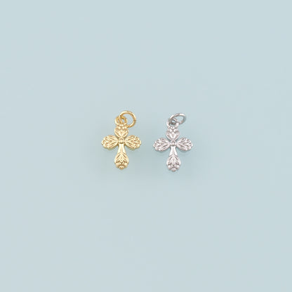 Gold Cross Charms,18K Gold Filled Cross Pendant,Religion Charm Bracelet Necklace for DIY Jewelry Making Supply
