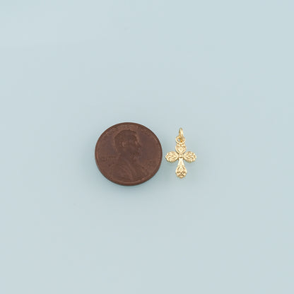 Gold Cross Charms,18K Gold Filled Cross Pendant,Religion Charm Bracelet Necklace for DIY Jewelry Making Supply