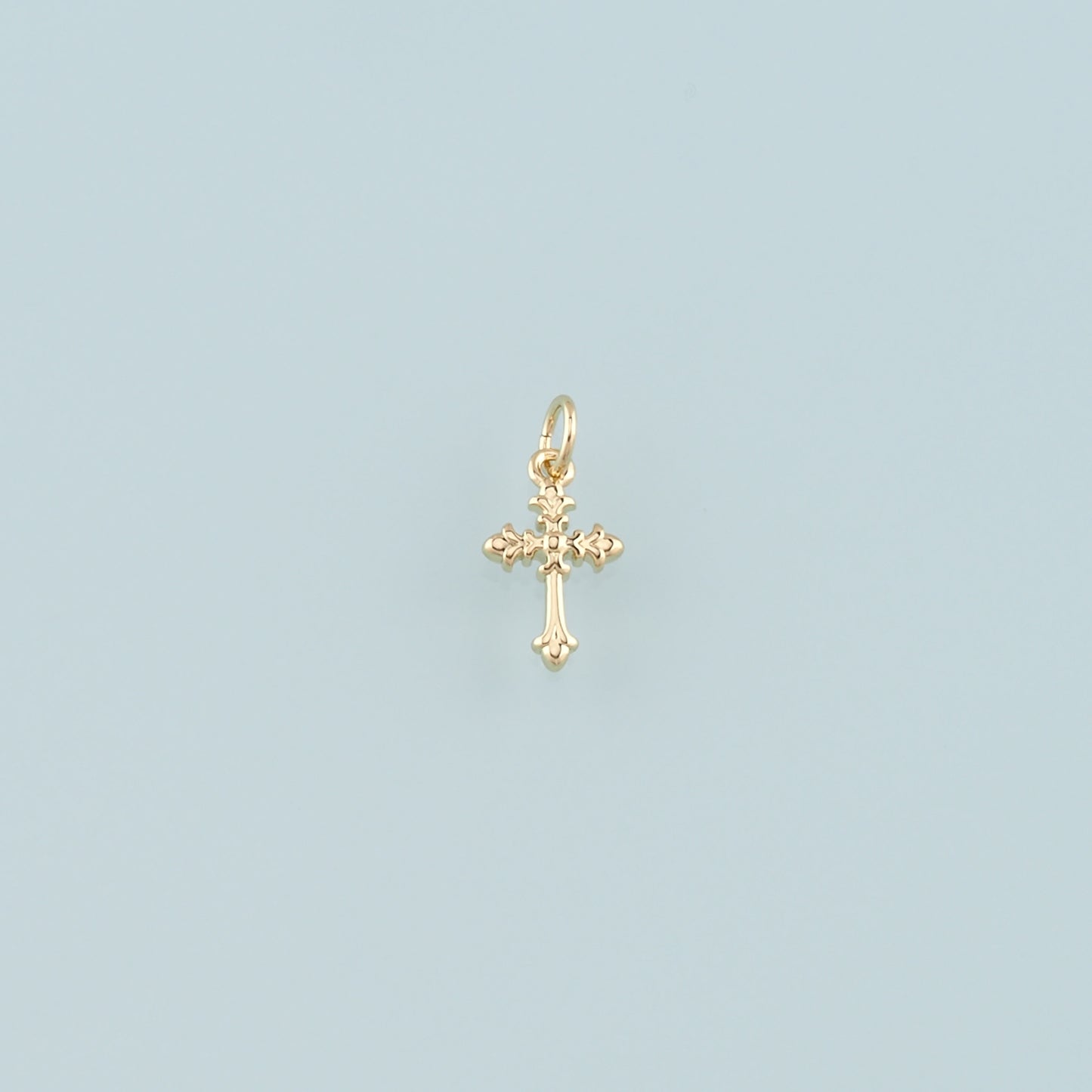 Gold Cross Charms,18K Gold Filled Cross Pendant,Religion Charm Bracelet Necklace for DIY Jewelry Making Supply