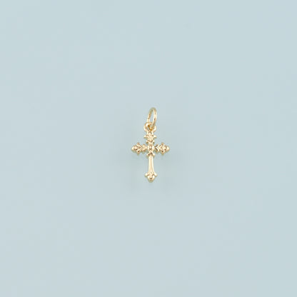 Gold Cross Charms,18K Gold Filled Cross Pendant,Religion Charm Bracelet Necklace for DIY Jewelry Making Supply