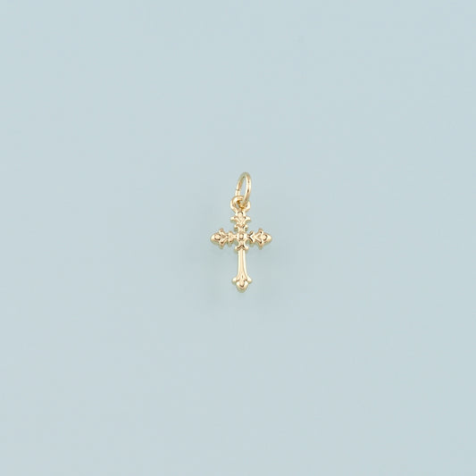Gold Cross Charms,18K Gold Filled Cross Pendant,Religion Charm Bracelet Necklace for DIY Jewelry Making Supply