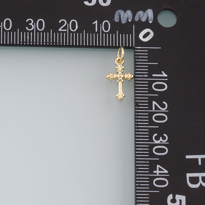 Gold Cross Charms,18K Gold Filled Cross Pendant,Religion Charm Bracelet Necklace for DIY Jewelry Making Supply