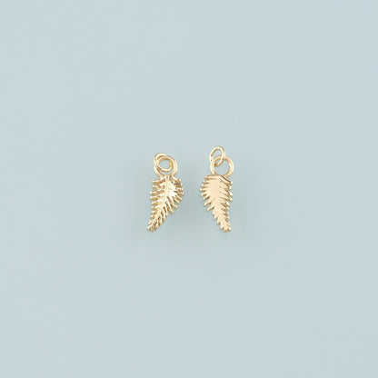 18K Gold Filled Feather Pendant,Dainty Feather Charm Bracelet Necklace for DIY Jewelry Making Supply